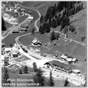 La stazione di Plan - Panoramica - Estate 1952Foto W. Planinschek